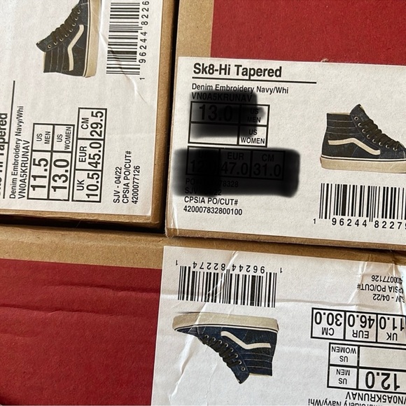 Vans Men’s Sk8-Hi Tapered
Denim Embroidery Navy/White 
VN0A5KRUNAV
Sneakers G - Picture 16 of 16